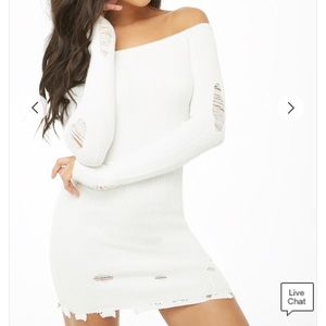 Off the shoulder distressed dress